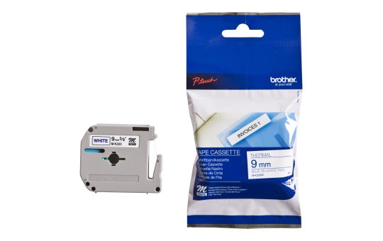 Brother Labelling Tape 9mm - Blue on white - M - Brother - P-Touch PT-55 - PT-65 - PT-75 - PT-85 - PT-BB4 - 9 mm - 8 m 