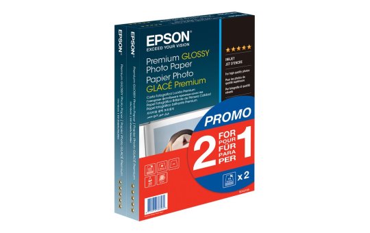 Epson Premium Glossy Photo Paper BOGOF - Glänzend - 100 x 150 mm - 255 g/m² - 40 Blatt Fotopapier (Packung mit 2) 