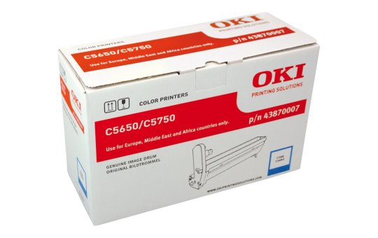 OKI Cyan image drum for C5650 / C5750 - Original - OKI C5650 - C5750 - 20000 pages - Laser printing - Cyan - Black - Silver 
