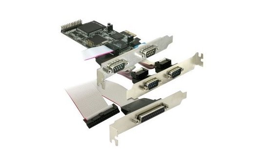 Delock PCI Express card 4 x serial, 1x parallel 