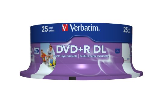 Verbatim 25 x DVD+R DL - 8.5 GB 8x - breite bedruckbare Oberfläche 