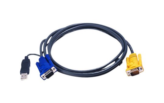 ATEN USB KVM Cable 1,8m - 1.8 m - VGA - Black - HDB-15 + USB A - SPHD-15 - Male 