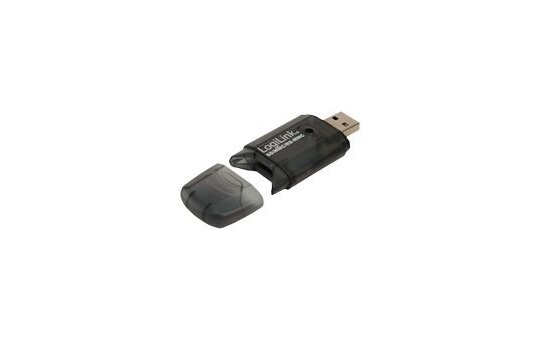 LogiLink Cardreader USB 2.0 Stick external for SD/MMC - Black - 480 Mbit/s - USB 2.0 