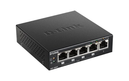 D-Link DGS-1005P - Unmanaged - L2 - Gigabit Ethernet (10/100/1000) - Full duplex - Power over Ethernet (PoE) - Wall mountable 