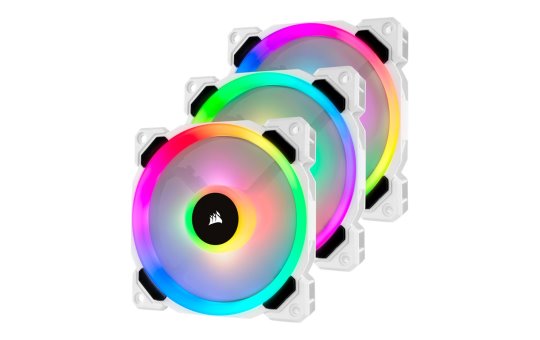 Corsair LL Series LL120 RGB Dual Light Loop - Gehäuselüfter - 120 mm - weiß, Blau, Gelb, Rot, grün, orange, violett (Packung mit 3) 