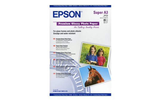 Epson Premium Glossy Photo Paper - DIN A3+ - 250g/m² - 20 Sheets - Inkjet printing - A3+ (330x483 mm) - Gloss - 20 sheets - 250 g/m² - 345 mm 