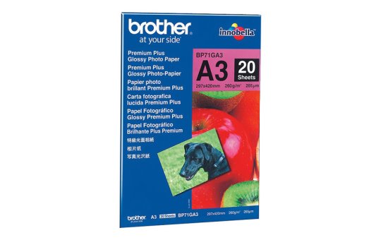 Brother A3 Glossy Paper - Gloss - 260 g/m² - A3 - Blue - Red - 20 sheets - 265 µm 
