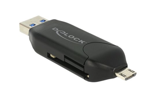 Delock Micro USB OTG Card Reader + USB 3.0 A male 