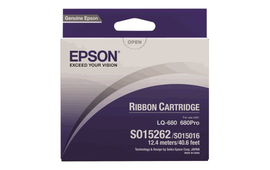 Epson SIDM Black Ribbon Cartridge for LQ-670/680/pro/860/1060/25xx (C13S015262) - - Epson LQ-1060 - Epson LQ-2500 - Epson LQ-2500+ - Epson LQ-2550 - Epson LQ-670 - Epson... - Black - Dot matrix - 24-pin - 2000000 characters - Black 