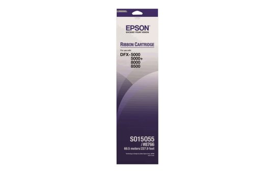 Epson SIDM Black Ribbon Cartridge for DFX-5000/+/8000/8500 (C13S015055) - - Epson DFX-5000 - Epson DFX-5000+ - Epson DFX-8000 - Epson DFX-8500 - Black - Dot matrix - 9-pin - 15000000 characters - Black 