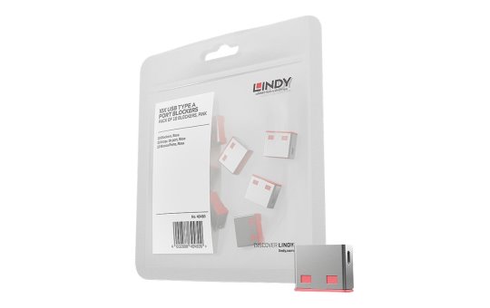 Lindy USB Port Blocker - USB-Portblocker - Rot (Packung mit 10) 