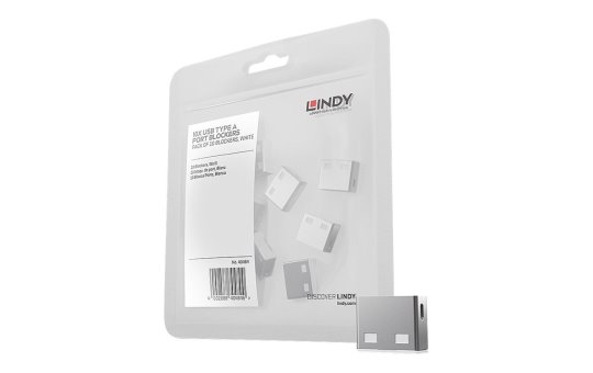 Lindy USB Port Blocker - USB-Portblocker - weiß (Packung mit 10) 