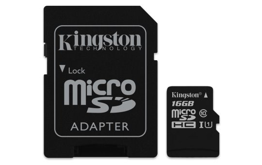 Speicherkarte KINGSTON microSDHC 16GB Class 10 