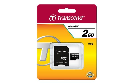 Transcend microSD Flash Card 2GB - 2 GB - MicroSD - NAND - 20 MB/s - 13 MB/s - Black 