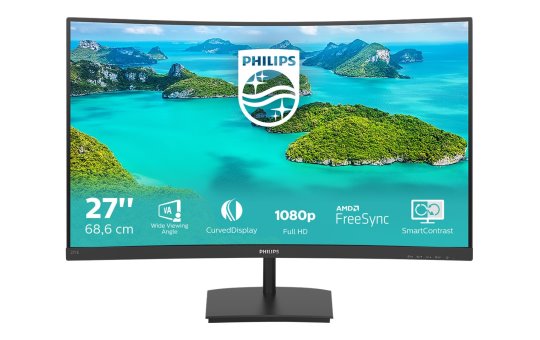 Philips E Line 271E1SCA/00 - 68.6 cm (27") - 1920 x 1080 pixels - Full HD - LCD - 4 ms - Black 