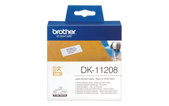 Brother Large Address Labels - Black on white - 400 pc(s) - DK - White - Direct thermal - Brother 