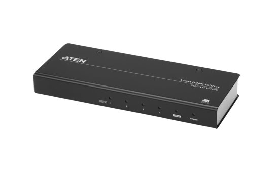ATEN VS184B - HDMI - 4x HDMI - 1600 x 1200 pixels - Black - Metal - 20 m 