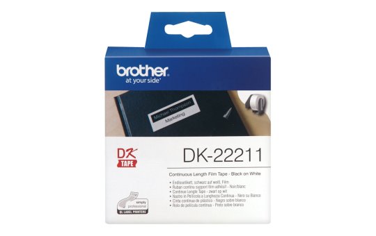 Brother White Continuous Film Tape - Black on white - 1 pc(s) - DK - Black - White - Direct thermal - Brother 