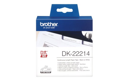 Brother Continuous Paper Tape - Black on white - DK - Black - White - Direct thermal - Brother - Brother QL1050 - QL1060N - QL500 - QL500A - QL550 - QL560 - QL560VP - QL570 - QL580N - QL650TD - QL700,... 