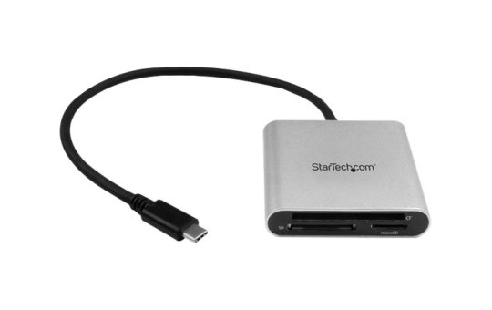 StarTech.com USB 3.0 Flash Memory Multi-Card Reader / Writer with USB-C - SD - microSD - CompactFlash - CF - MMC - MicroSD (TransFlash) - MicroSDHC - MicroSDXC - SD - SDHC - SDXC - Black - Silver - 5000 Mbit/s - Aluminium - Plastic - CE - FCC - RoHS - USB 