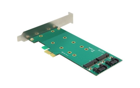 Delock 2x 67-pin M.2 key B - 2x SATA 7-pin - PCIe - SATA - Low-profile - PCIe 1.1 - PC - 0.5 m 