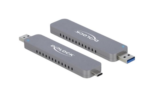Delock 42616 - SSD enclosure - M.2 - M.2 - 10 Gbit/s - USB connectivity - Silver 
