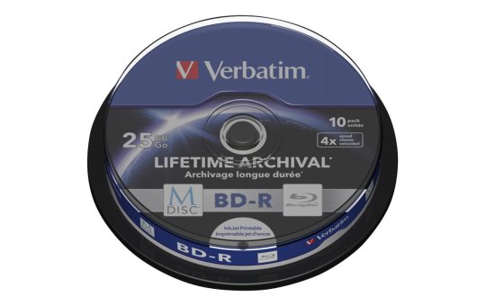 Verbatim M-Disc - 10 x BD-R - 25 GB 4x - mit Tintenstrahldrucker bedruckbare Oberfläche 
