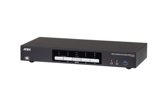 ATEN 4P USB3.0 DisplayPORT Dual View KVMP SW - 4096 x 2160 pixels - Ethernet LAN - 4K Ultra HD - 6.125 W - Black 