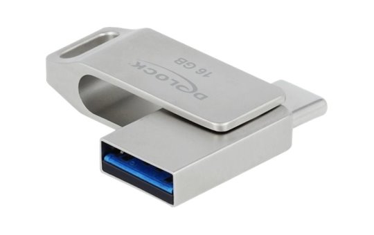 Delock 54073 - 16 GB - USB Type-A / USB Type-C - 3.2 Gen 1 (3.1 Gen 1) - 117 MB/s - Swivel - Silver 