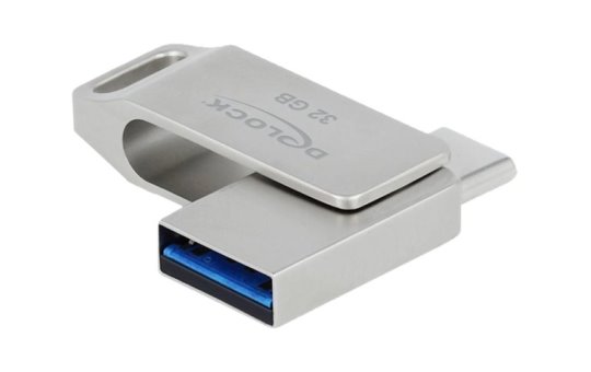 Delock 54074 - 32 GB - USB Type-A / USB Type-C - 3.2 Gen 1 (3.1 Gen 1) - 119 MB/s - Swivel - Silver 
