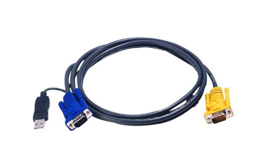 ATEN USB KVM Cable 3m - 3 m - VGA - Black - HDB-15 + USB A - SPHD-15 - Male 