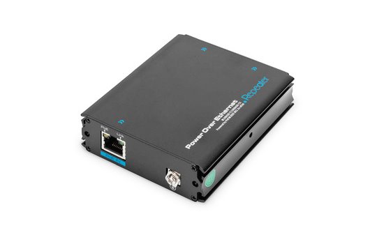 DIGITUS 1 Port zu 2 Port Fast Ethernet PoE+ Repeater, 802.3 af/at 
