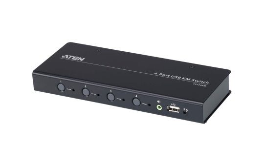 ATEN CS724KM - Black 4-port Kvm Switch - RS-232, USB 2.0 RJ-45, RS-232 
