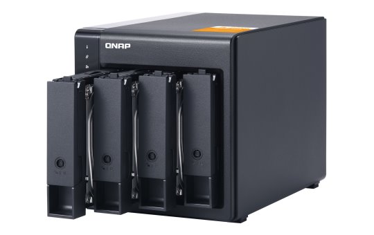 QNAP TL-D400S - HDD/SSD enclosure - 2.5/3.5" - Serial ATA II - Serial ATA III - 6 Gbit/s - Hot-swap - Black - Grey 