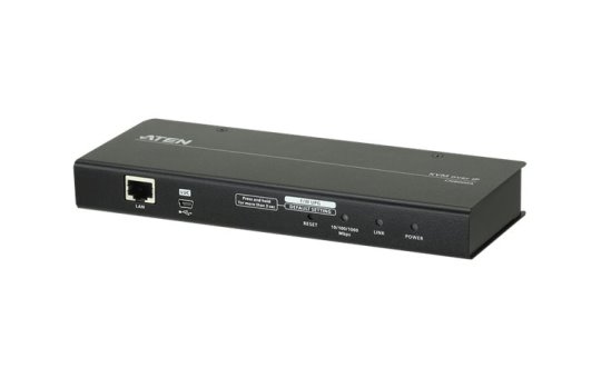 ATEN Over IP Control unit (KVM + Serial) - with Virtual Media Support - 1920 x 1200 pixels - Ethernet LAN - Rack mounting - 7.26 W - Black 