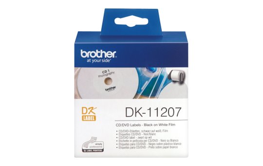Brother CD/DVD Labels - Black on white - 100 pc(s) - DK - Blue - White - Direct thermal - 5.8 cm 