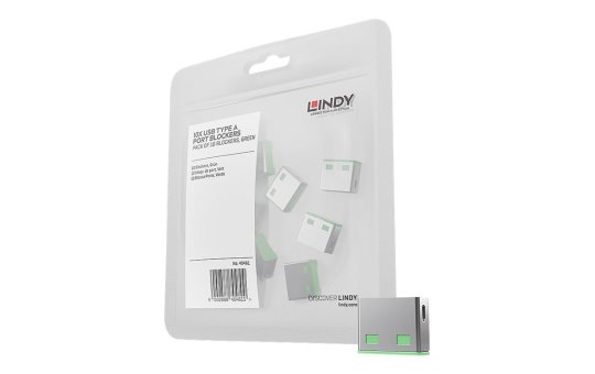 Lindy USB Port Blocker - USB-Portblocker - grün (Packung mit 10) 