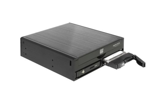Delock 5.25" Mobile Rack for 1 x 5.25" Slim Drive + 2 x 2.5" SATA HDD / SSD - Gehäuse für Speicherlaufwerke - 2.5" (6.4 cm) 
