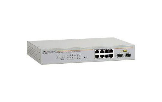 Allied Telesis 8 port Gigabit WebSmart Switch - Managed - Rack mounting - 1U 