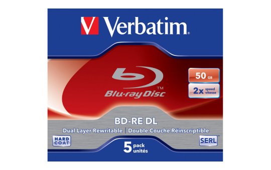 Verbatim BD-RE DL 50GB 2 x 5 Pack Jewel Case - 50 GB - Jewelcase - 5 pc(s) 