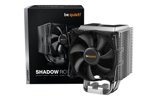 Be Quiet! Shadow Rock 3 CPU Cooler - Single 120mm PWM Fan - For Intel Socket:1700/1200 / 2066 / 1150 / 1151 / 1155 / 2011(-3) Square ILM - For AMD Socket: AM4 / AM3(+) - 190W TDP - 163mm Height - Cooler - 12 cm - 1600 RPM - 11.5 dB - 24.4 dB - Black - Gre 