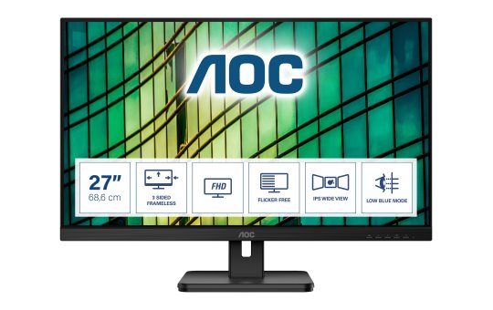 AOC E2 27E2QAE - 68.6 cm (27") - 1920 x 1080 pixels - Full HD - LCD - 4 ms - Black 
