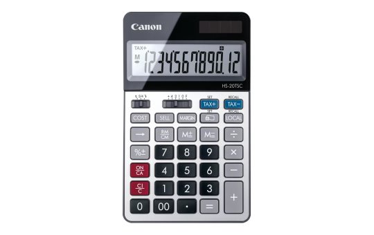 Canon HS-20TSC - Desktop - Financial - 12 digits - Battery/Solar - Black - Silver 