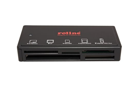 ROLINE USB 3.1 Gen 1 Multi Card Reader - external - black - black - CF - CF Type II - MMC - MMC Mobile - MS Duo - MicroSD (TransFlash) - MiniSD - SD - SDHC - SDXC - Black - USB 3.2 Gen 1 (3.1 Gen 1) Type-A - 1 pc(s) - USB Type-A 