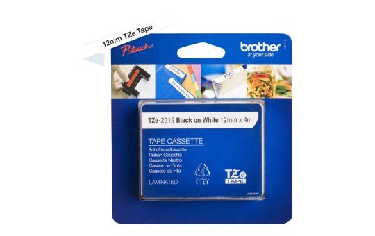 Brother TZE-231S - Black on white - TZe - 1.2 cm - 4 m - Blister - 1.2 cm 