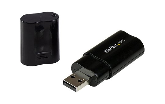 StarTech.com USB Sound Card - 3.5mm Audio Adapter - External Sound Card - Black - External Sound Card (ICUSBAUDIOB) 
