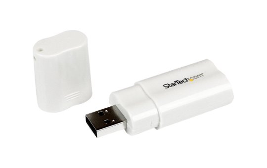 StarTech.com USB Audio Adapter - USB auf Soundkarte in weiß - Soundcard mit USB (Stecker) 