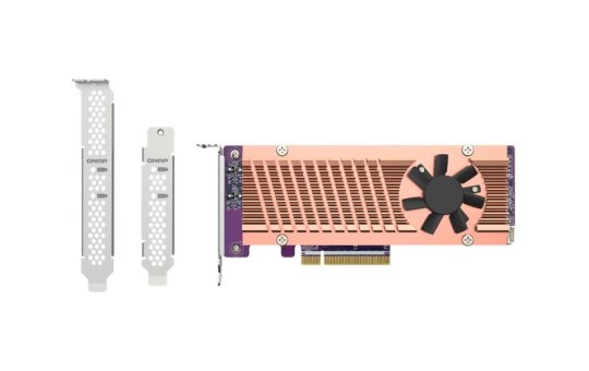 QNAP QM2-2P-384A - PCIe - M.2 - PCIe 3.0 - Brown - Grey - NAS / Storage server - Active 