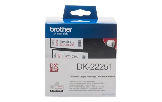 Brother DK-22251 - Black and red on white - DK - Black - Blue - White - Thermal transfer - QL-800 QL-810W QL-820NWB - 6.2 cm 