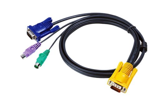 ATEN PS/2 KVM Cable 1,8m - 1.8 m - PS/2 - PS/2 - VGA - Black - HDB-15 + 2 x PS/2 